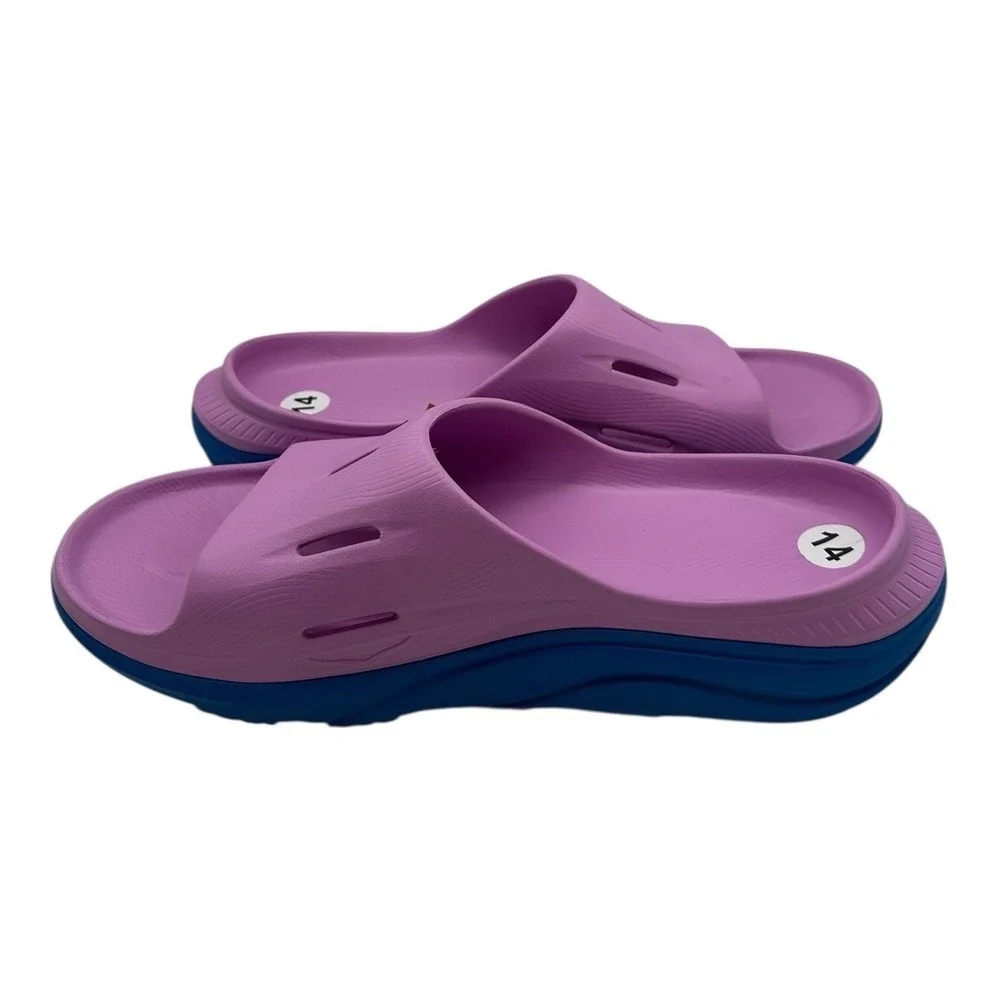 Hoka One One Ora Recovery Slide 3 Men Sz 14 Cyclamen Coastal Blue Slip On Sandal